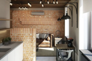 Rénover un appartement en mettant en avant des murs en brique